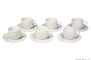 Tazze caffè con piattino conf. 6 pz