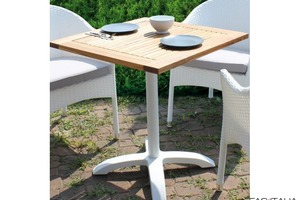 Tavolo quadrato teak 80x80 base in alluminio